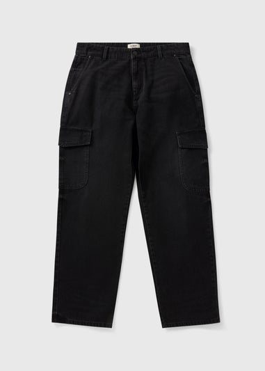 Black Cargo Denim Jeans