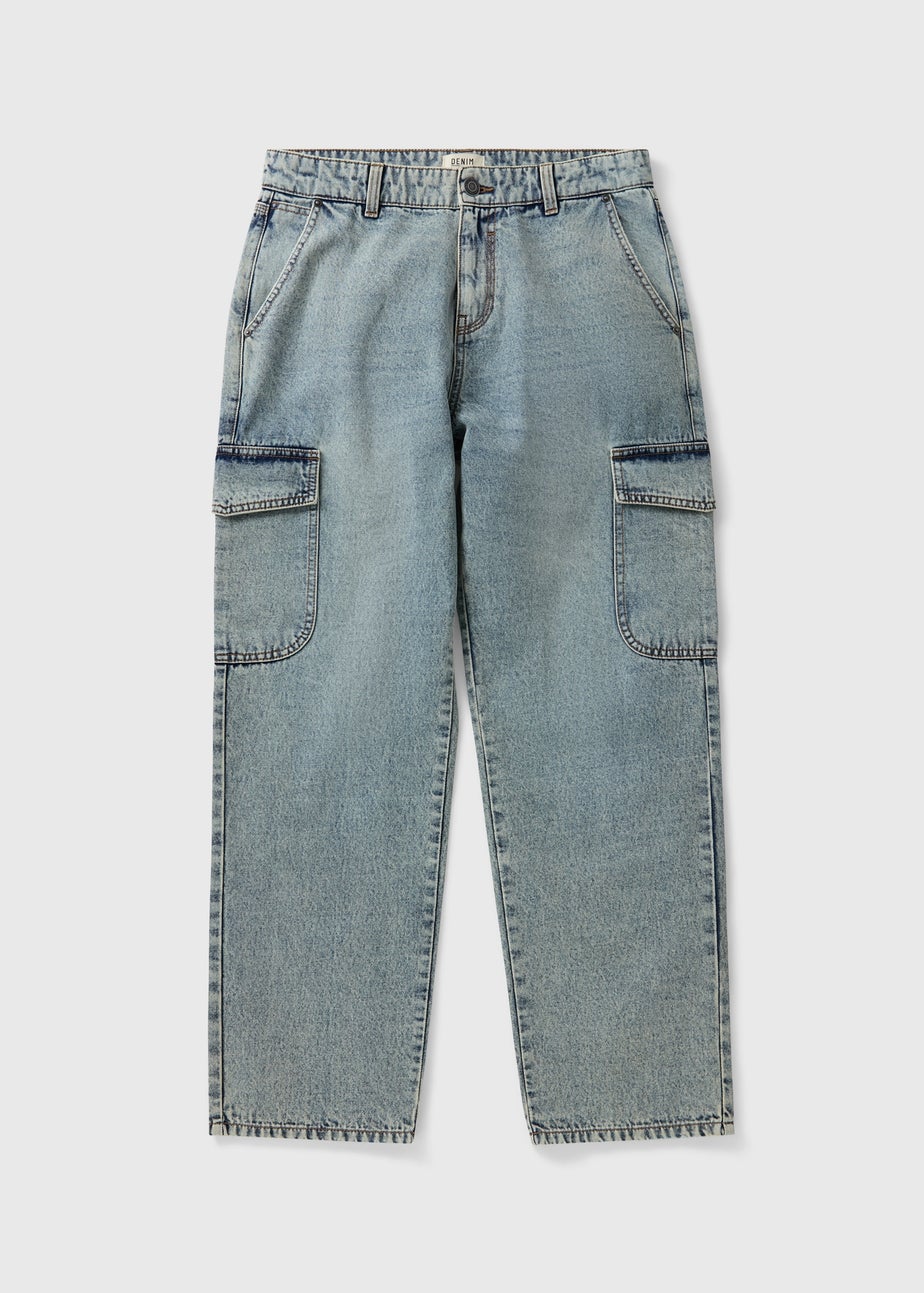 Lightwash Denim Cargo Jeans