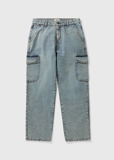 Lightwash Denim Cargo Jeans