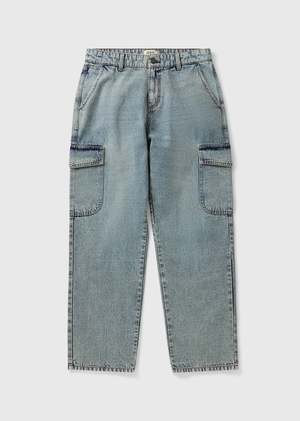 Lightwash Denim Cargo Jeans
