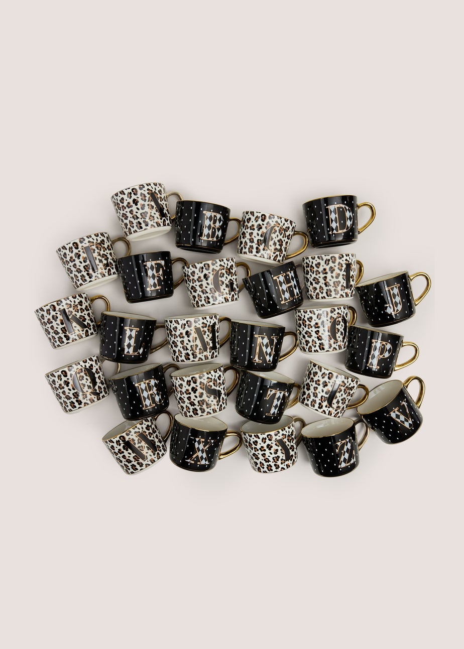 Black & white Leopard print A-Z Mug