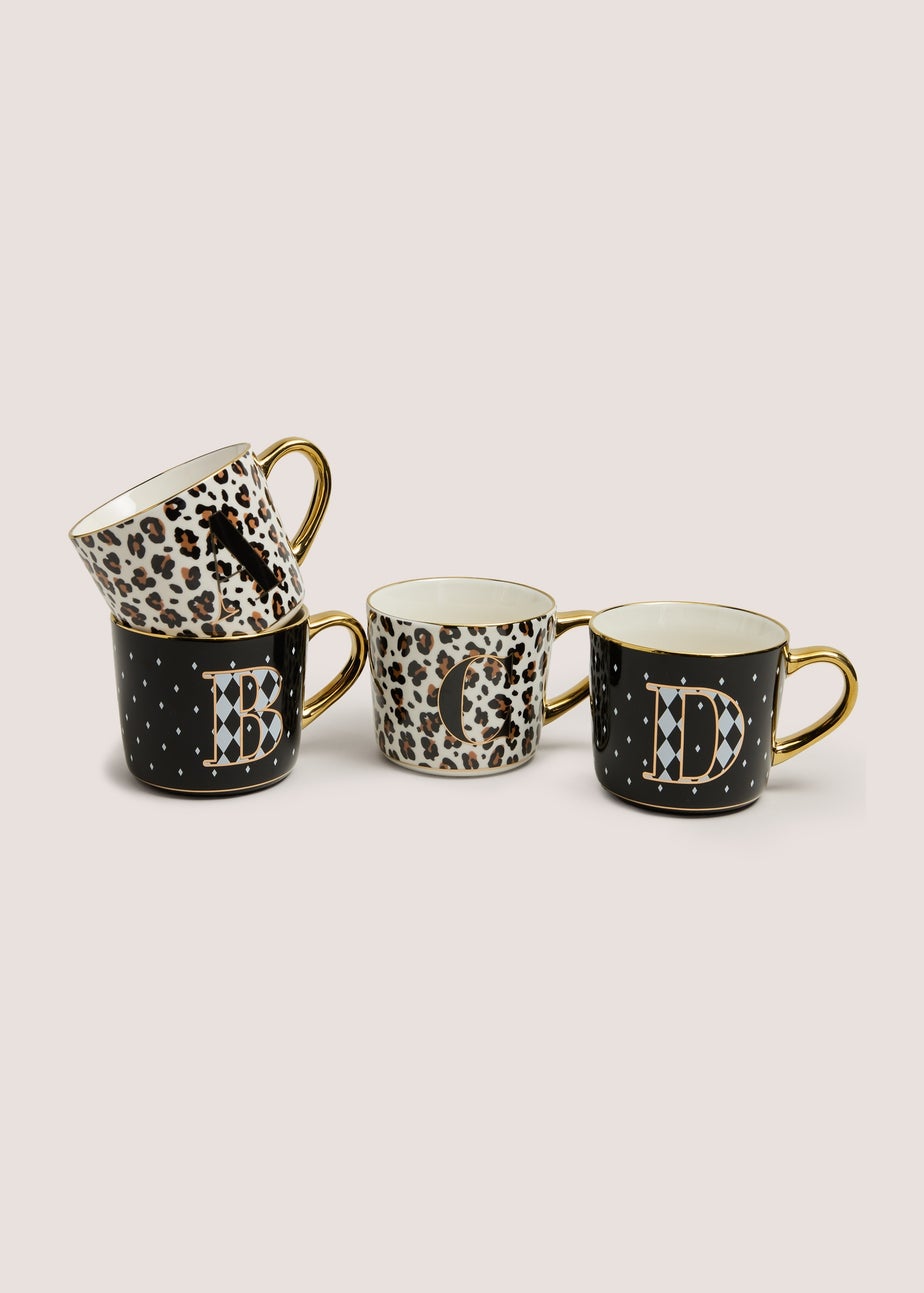 Black & white Leopard print A-Z Mug