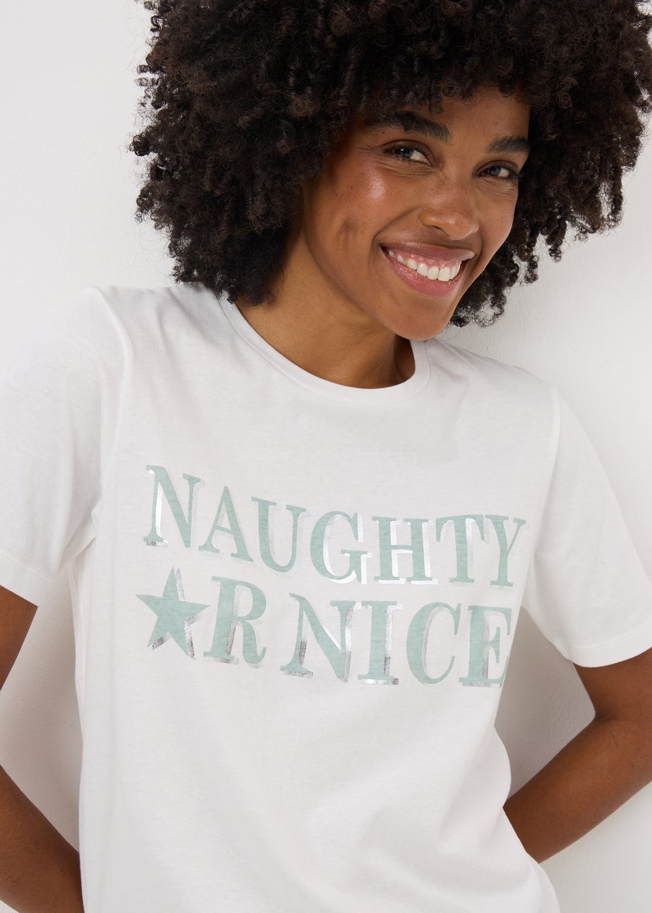Green Naughty Or Nice Fleece Pyjama Set