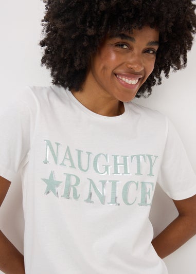Green Naughty Or Nice Fleece Pyjama Set