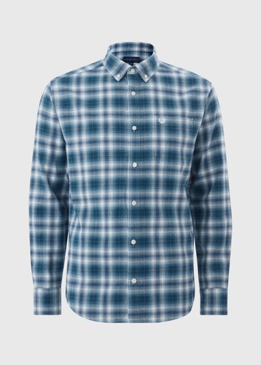 Navy Brushed Check Overshirt
