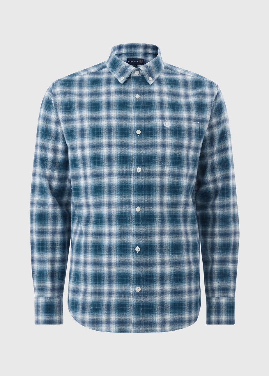 Navy Brushed Check Overshirt