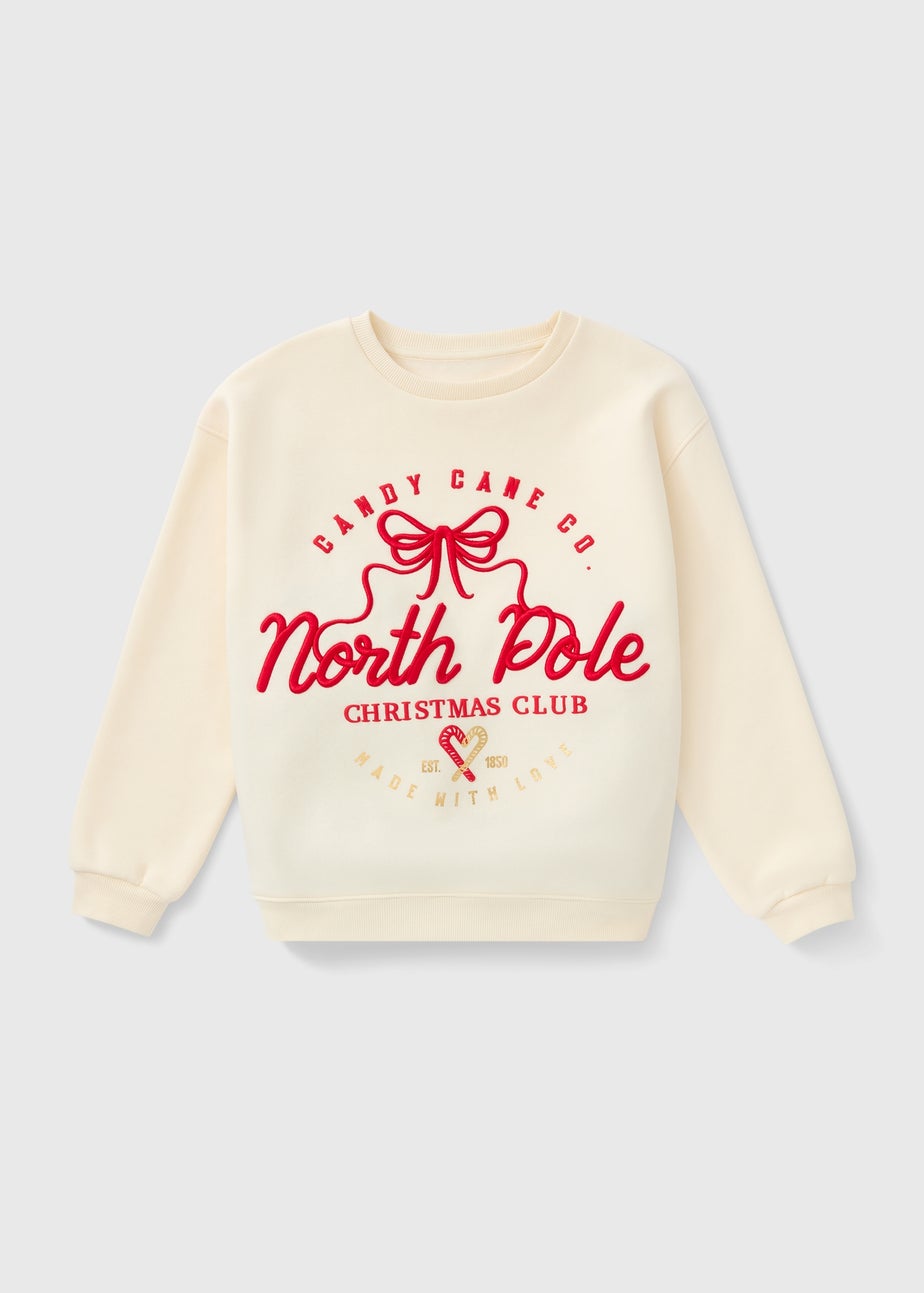 Girls Cream North Pole Mini Me Sweatshirt (7-15yrs)