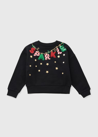 Girls Black Sparkle Jumper (7-15yrs)