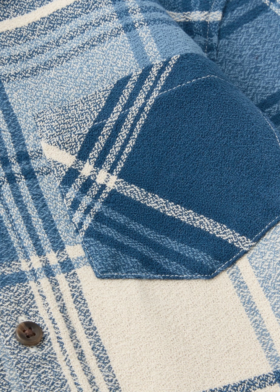 Boys Blue Check Crepe Shirt (7-15yrs)