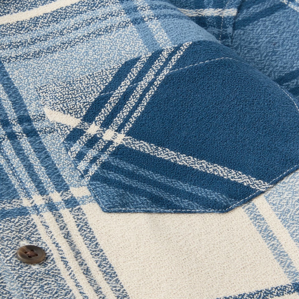 Boys Blue Check Crepe Shirt (7-15yrs)