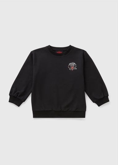 Stranger Things Kids Black Hellfire Club Sweatshirt (7-13yrs)