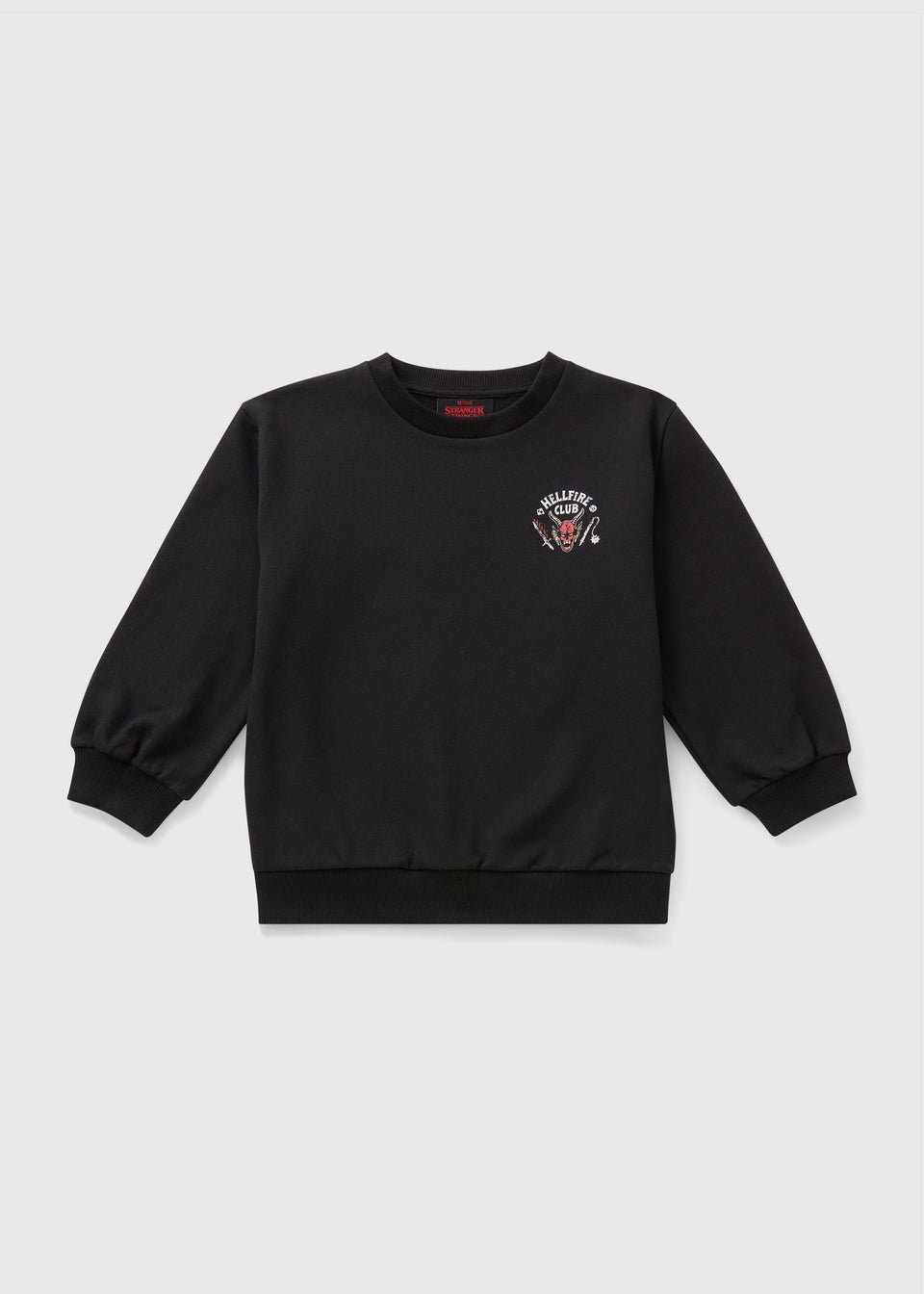Stranger Things Kids Black Hellfire Club Sweatshirt (7-13yrs)