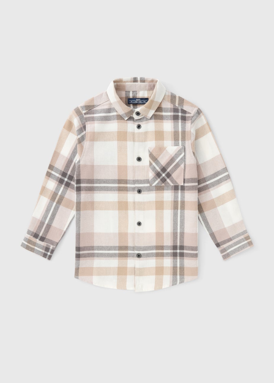 Boys Stone Check Shirt (7-15yrs)