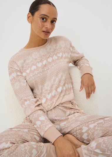 Beige Fairisle Snit Pyjama Set