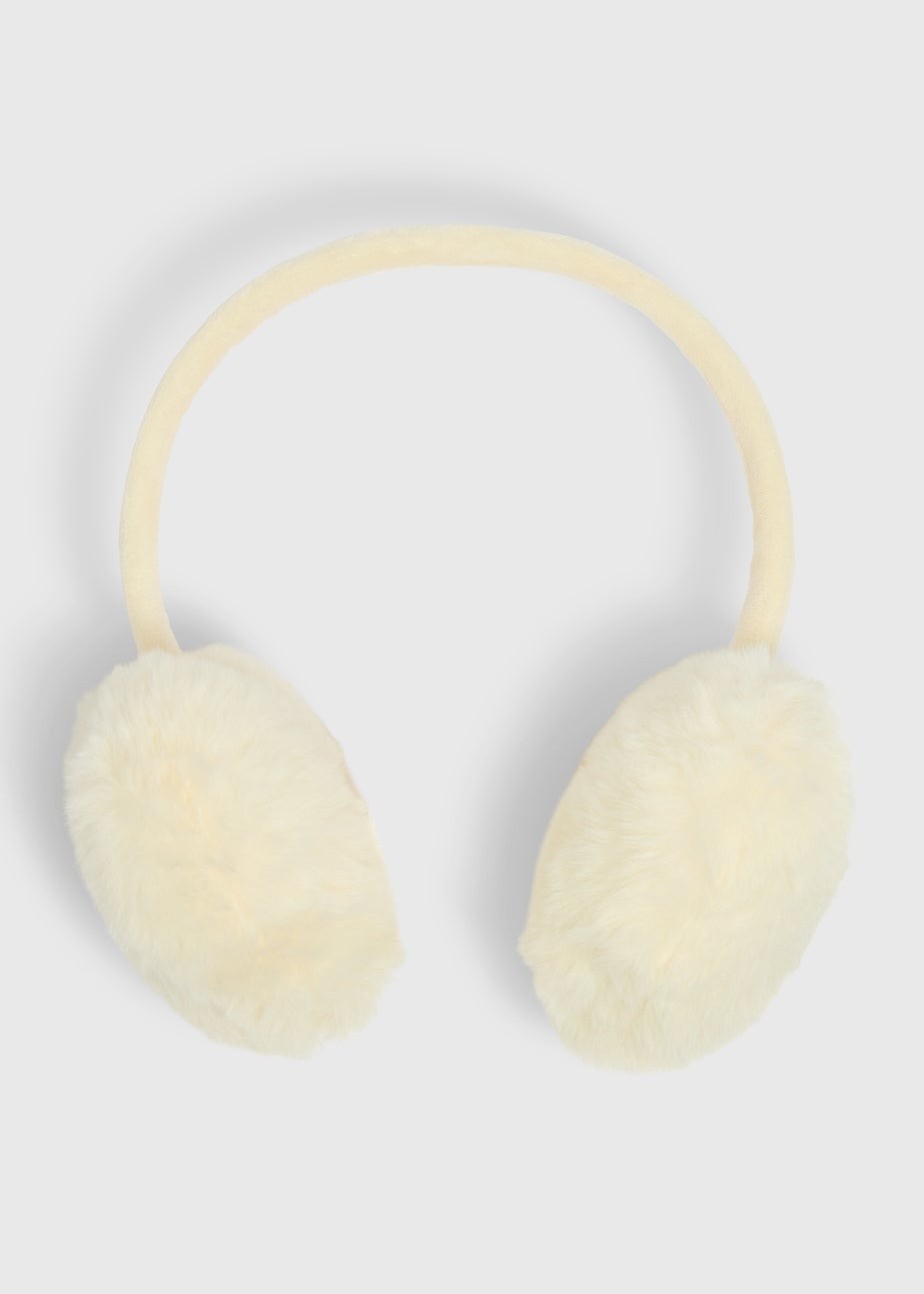 Girls Cream Heart Earmuffs