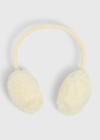 Girls Cream Heart Earmuffs