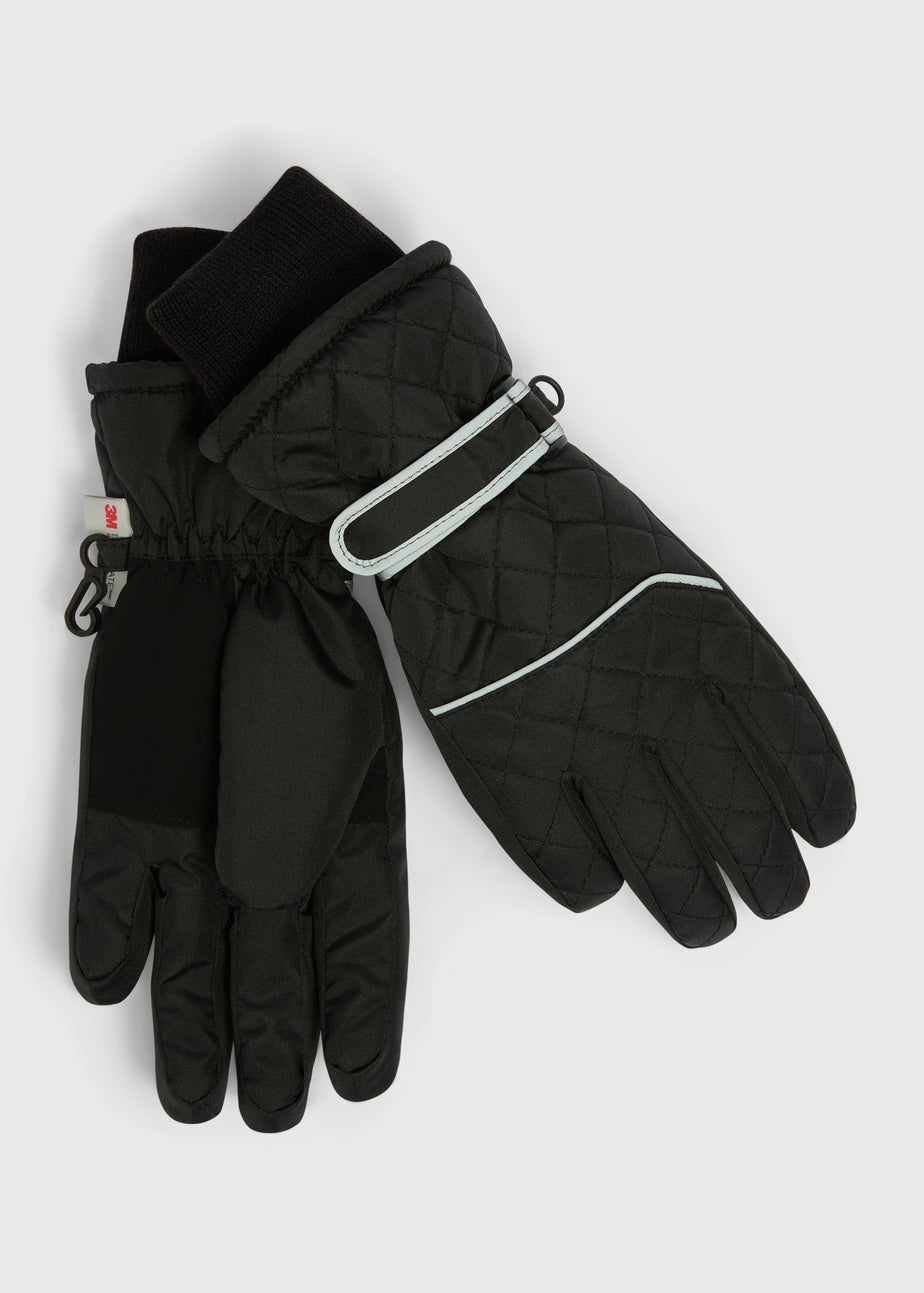 Kids Black Ski Gloves (3-13yrs)