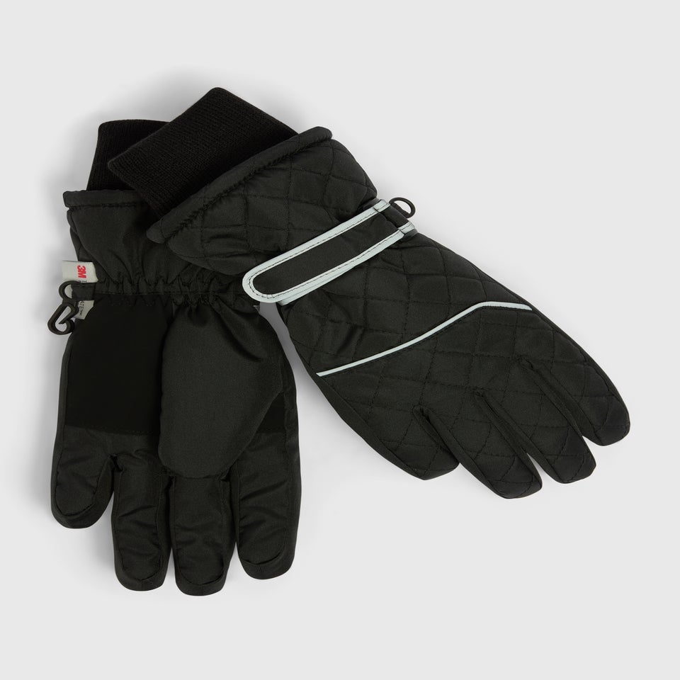 Kids Black Ski Gloves (3-13yrs)