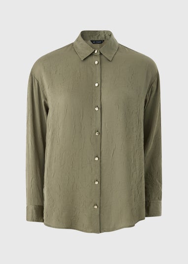 Et Vous Olive Satin Co Ord Shirt