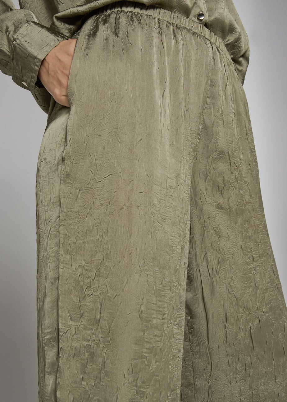 Et Vous Olive Satin Co Ord Trousers