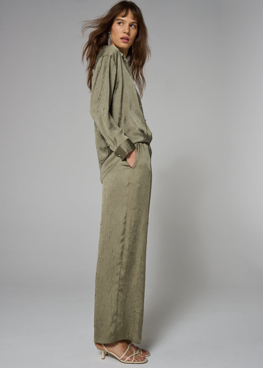 Et Vous Olive Satin Co Ord Trousers