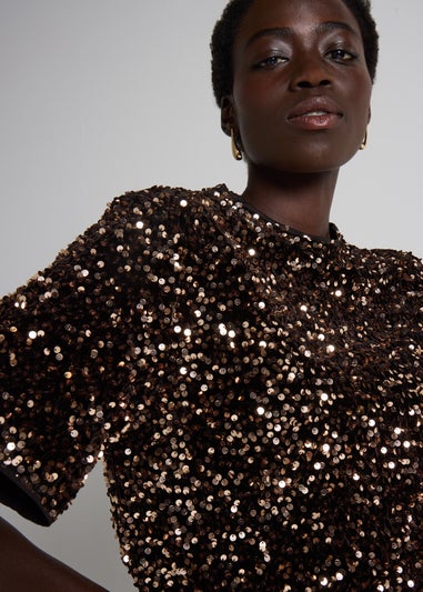 Et Vous Bronze Sequin T-Shirt