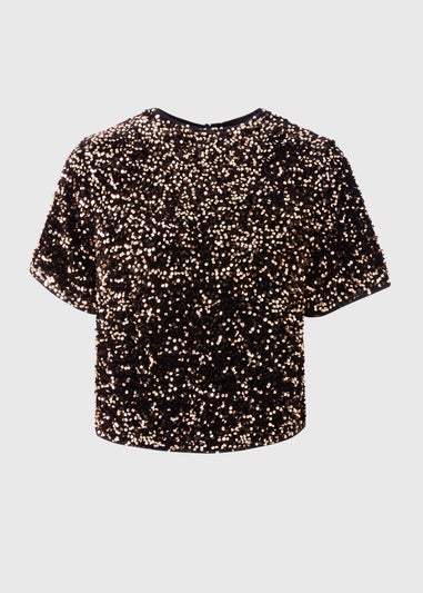 Et Vous Bronze Sequin T-Shirt