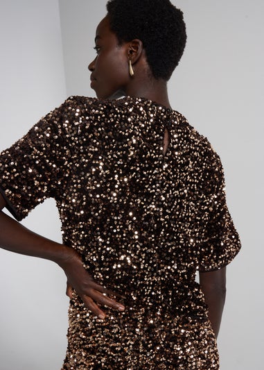 Et Vous Bronze Sequin T-Shirt