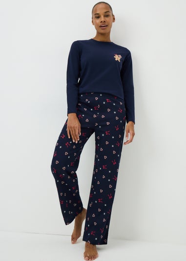 Navy Candy Cane Pyjama Bottoms