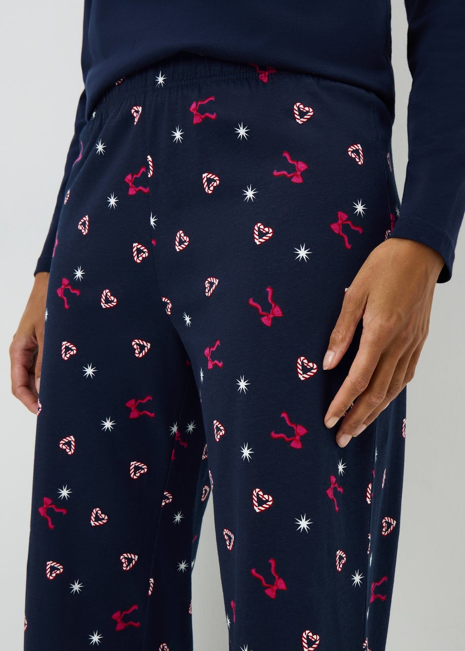 Navy Candy Cane Pyjama Bottoms