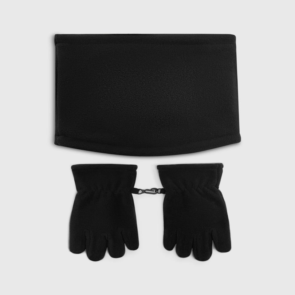 2 Piece Kids Black Glove & Scarf Set (3-13yrs)