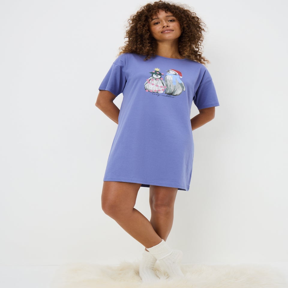 Blue Penguin T-Shirt Nightie