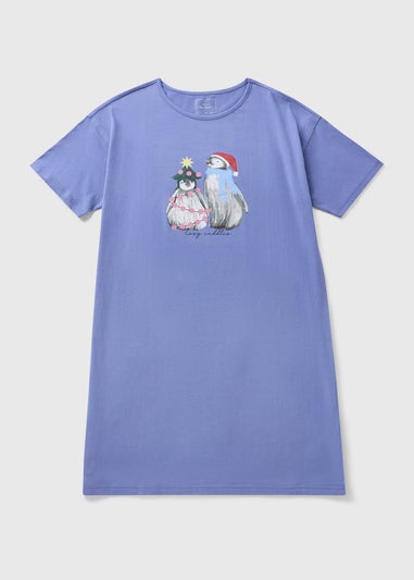 Blue Penguin T-Shirt Nightie