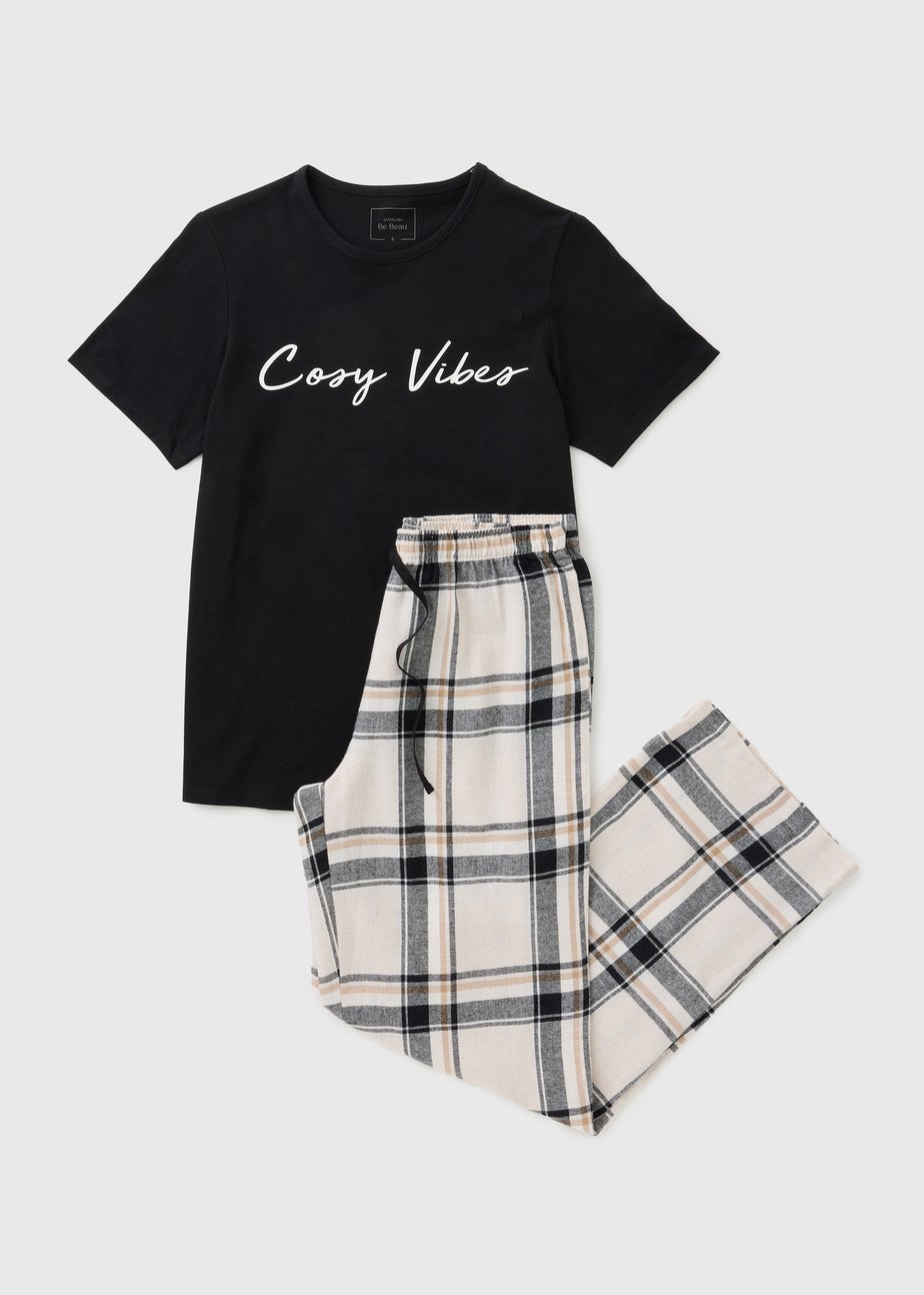 Black Check Cosy Vibes Pyjama Set