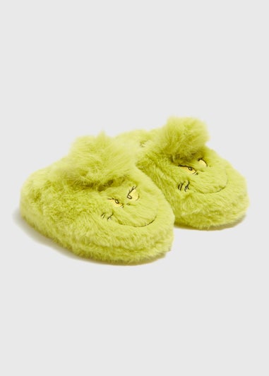 Grinch Kids Green Slippers (Younger 4- Older 6)