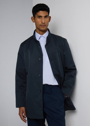 Taylor & Wright Navy Funnel Showerproof Coat