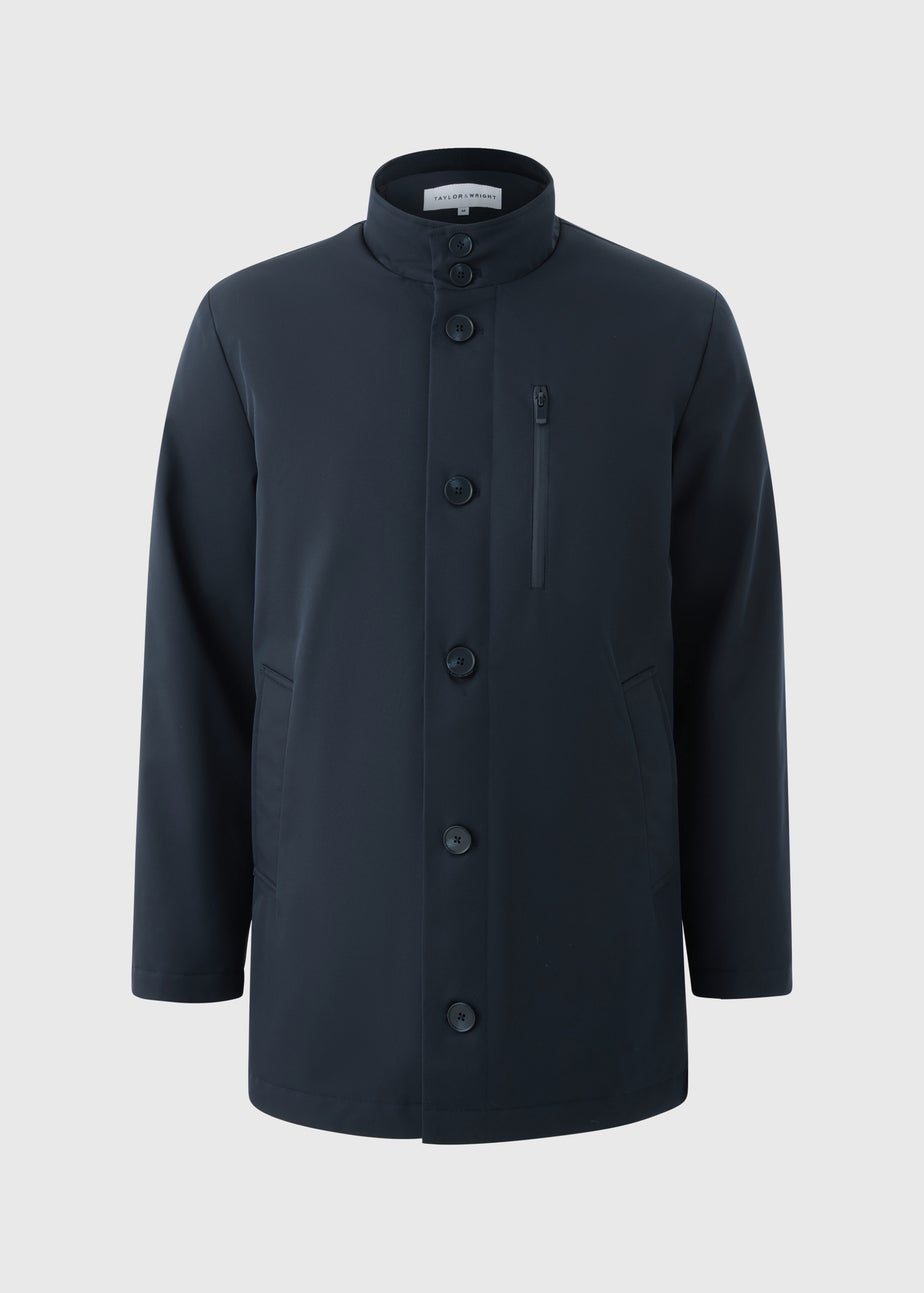 Taylor & Wright Navy Funnel Showerproof Coat