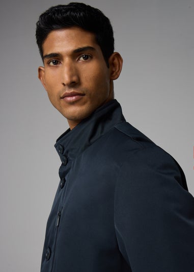 Taylor & Wright Navy Funnel Showerproof Coat