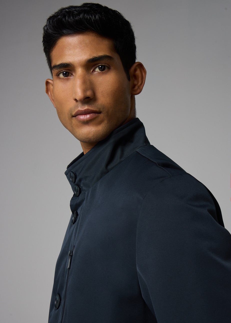 Taylor & Wright Navy Funnel Showerproof Coat