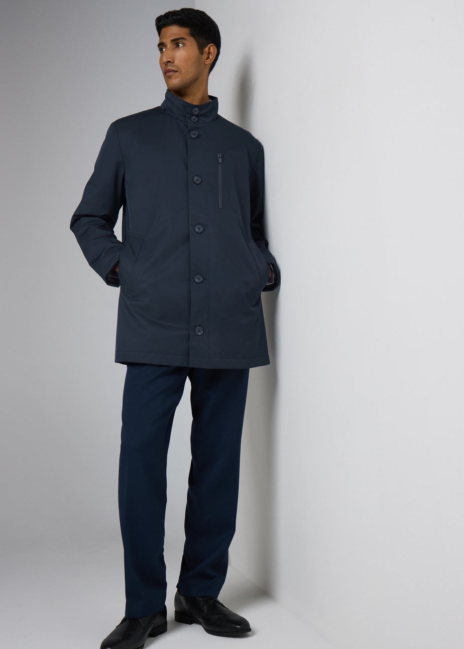 Taylor & Wright Navy Funnel Showerproof Coat