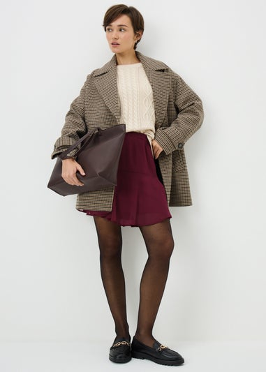 Burgundy Tiered Mini Skirt