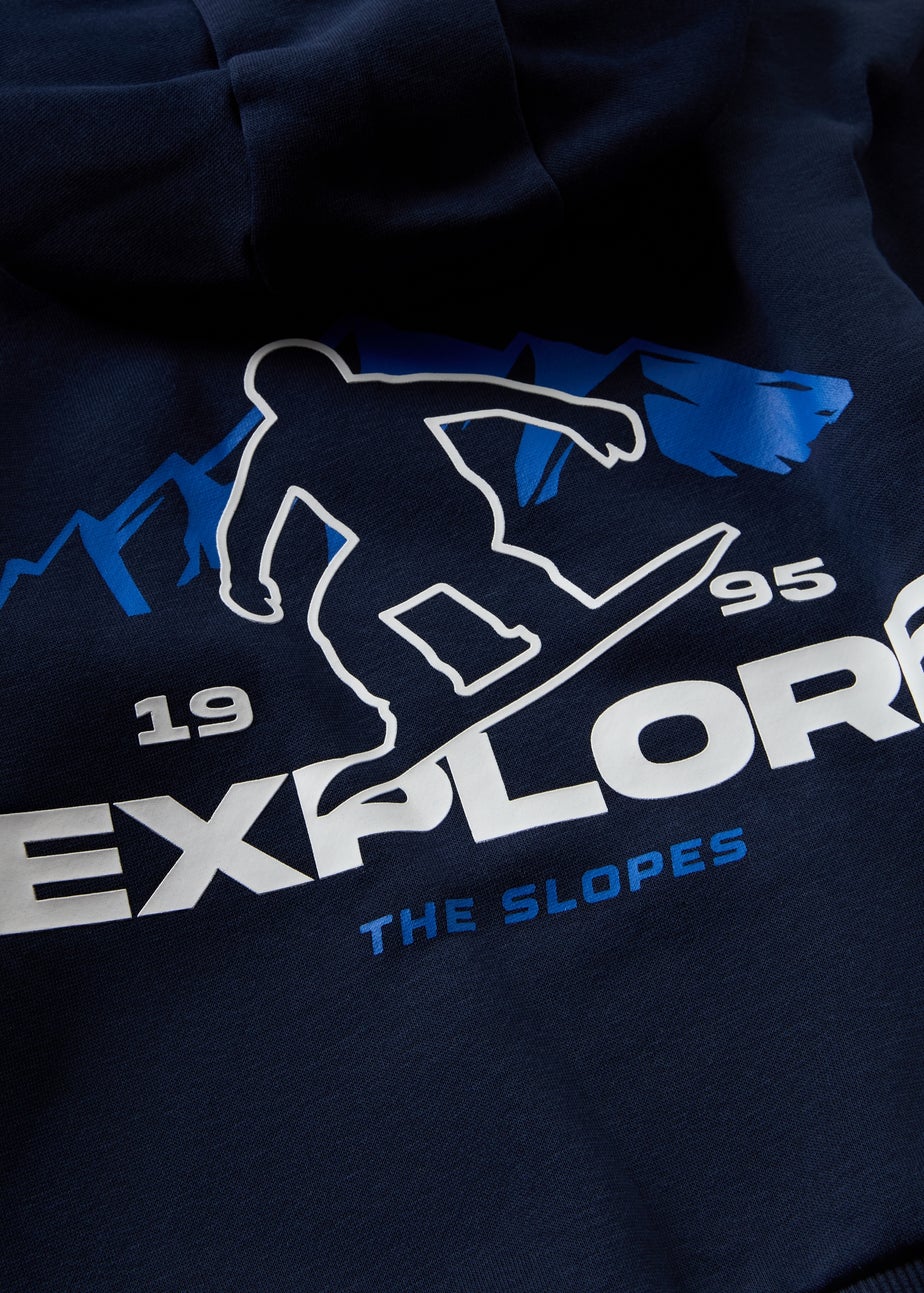 Boys Navy Explore Hoodie & Jogging Bottom Set (1-7yrs)