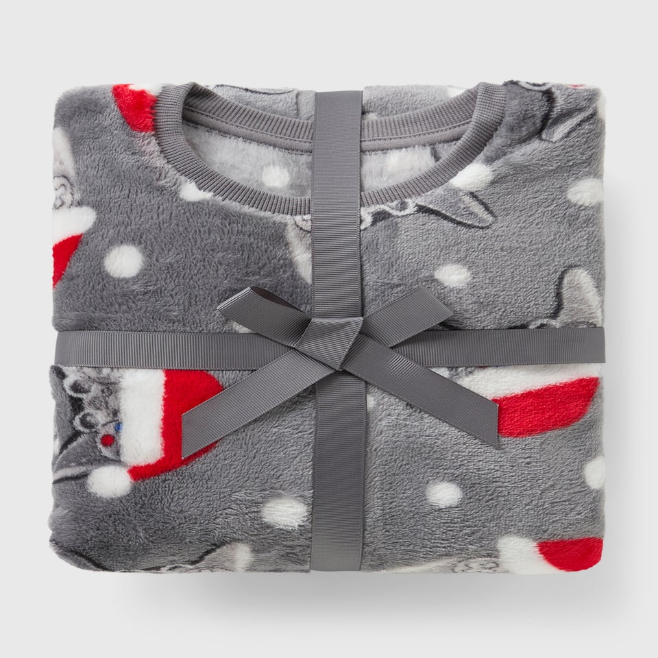Boys Grey Christmas Console Fleece Pyjamas (7-13yrs)