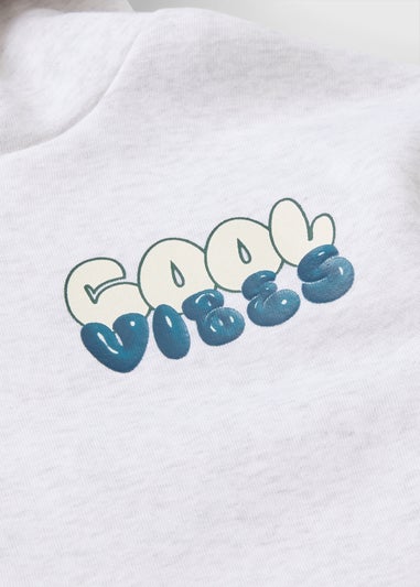 Boys Grey Cool Vibes Hoodie & Jogging Bottom Set (1-7yrs)