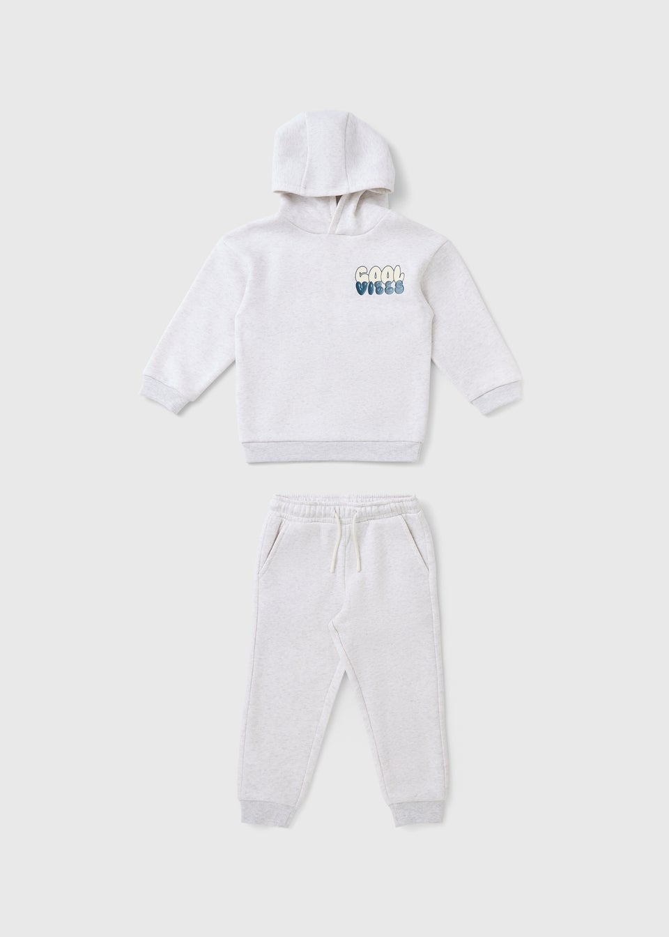 Boys Grey Cool Vibes Hoodie & Jogging Bottom Set (1-7yrs)