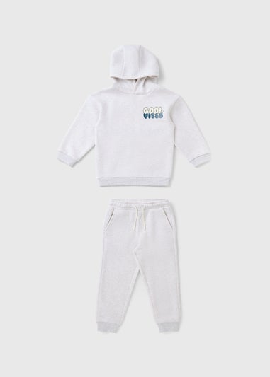 Boys Grey Cool Vibes Hoodie & Jogging Bottom Set (1-7yrs)