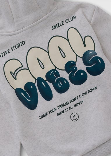 Boys Grey Cool Vibes Hoodie & Jogging Bottom Set (1-7yrs)