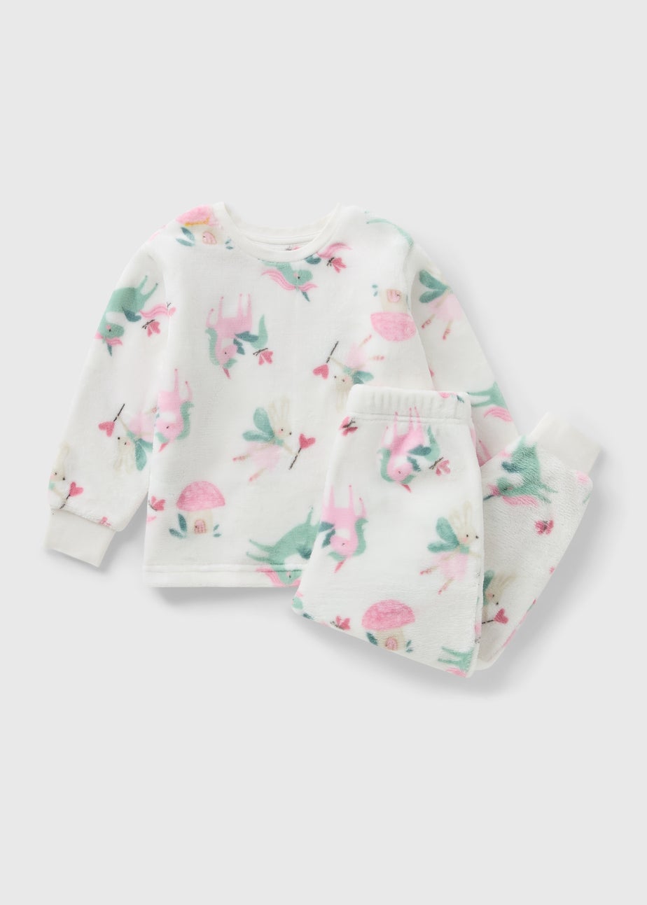 Girls White Mouse Fairy Pyjama Set (1-7yrs)