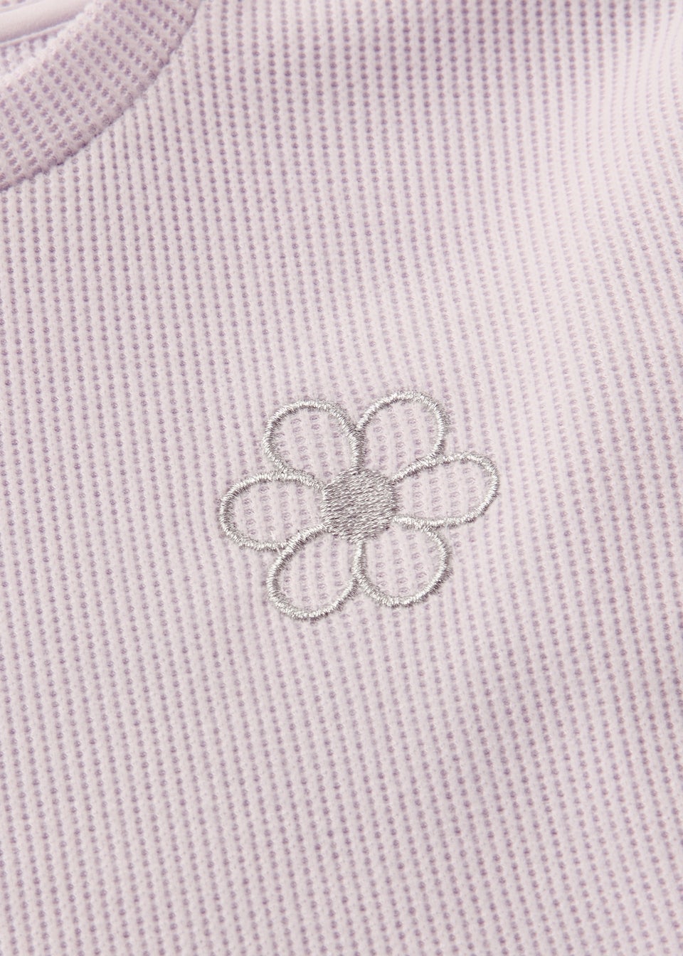 Girls Lilac Waffle Flower Pyjama Set (1-7yrs)