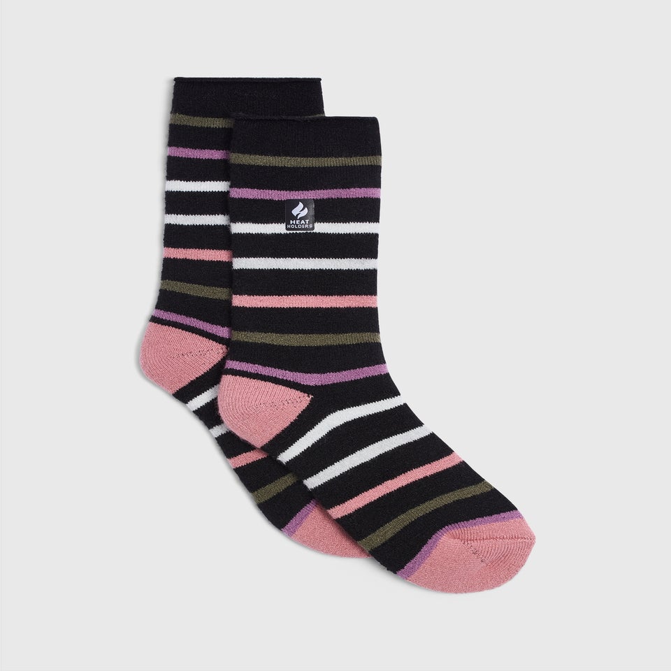 Heat Holders Pink Stripe Socks